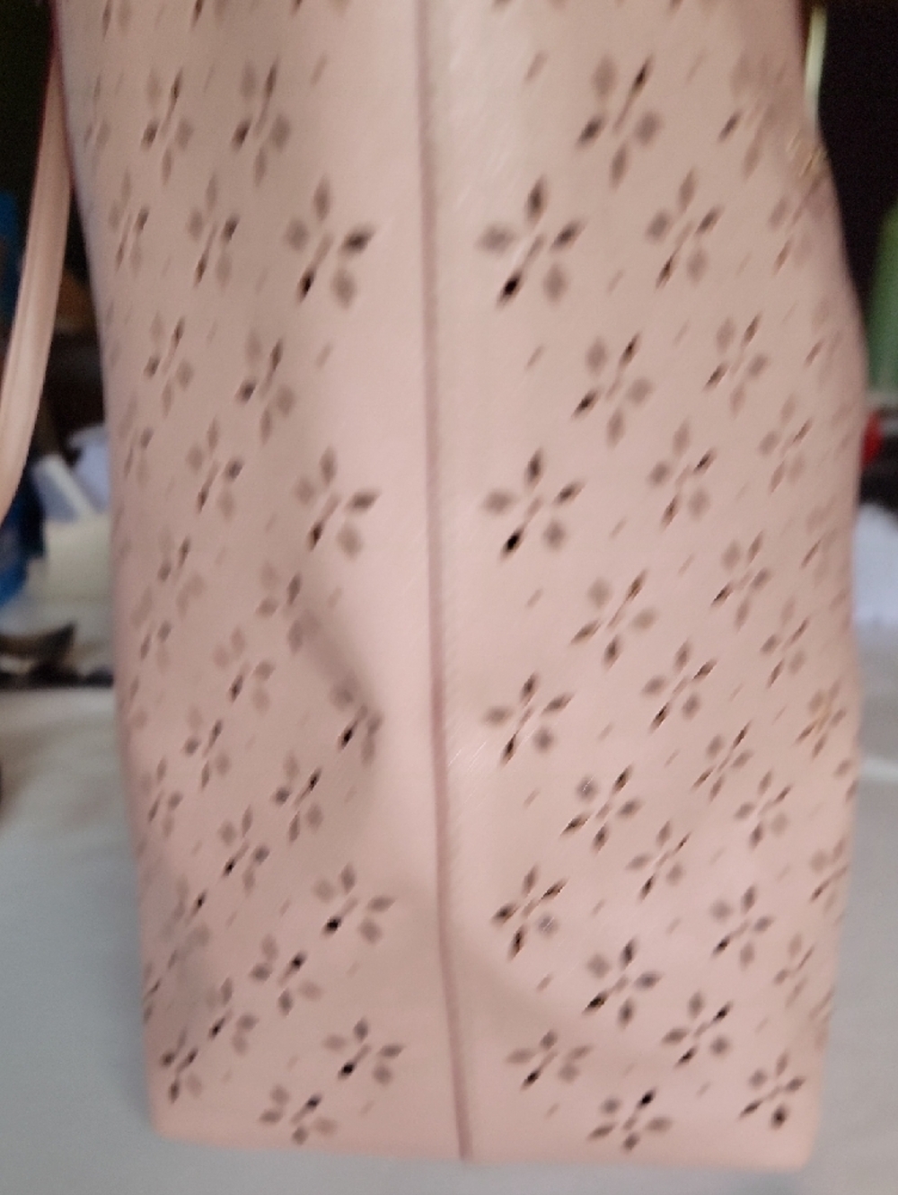 Coach Blush Pink Perforated Floral Scallop-Edge Tote - Picture 3 of 11